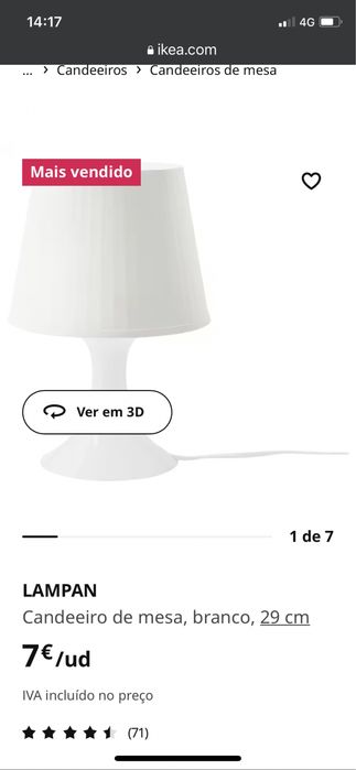 Dois candeeiros de mesa brancos