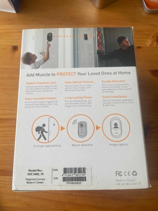 Brinno PeepHole Camera SHC1000 — Cam de Porta Ecrã e Sensor Movimento