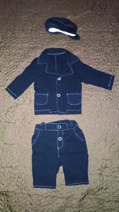 Eleganckie ubranie komplet garnitur do chrztu dla chłopca rozm. 62-68.