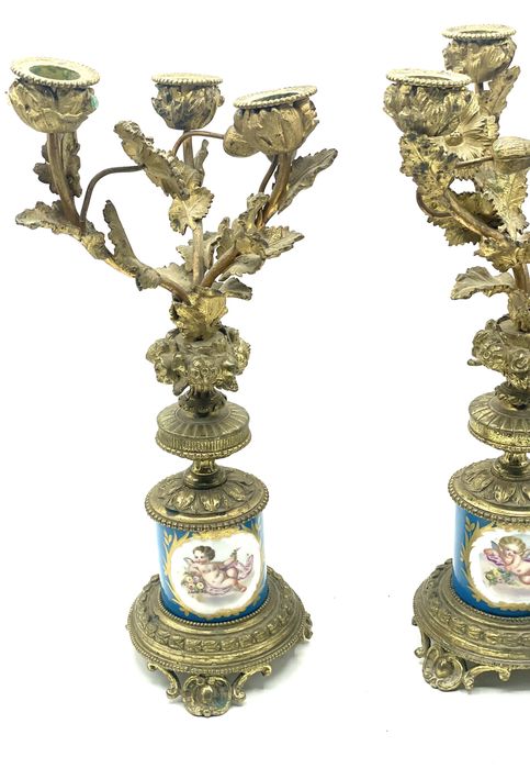 Casticais Sevres em bronze antigos sec 19