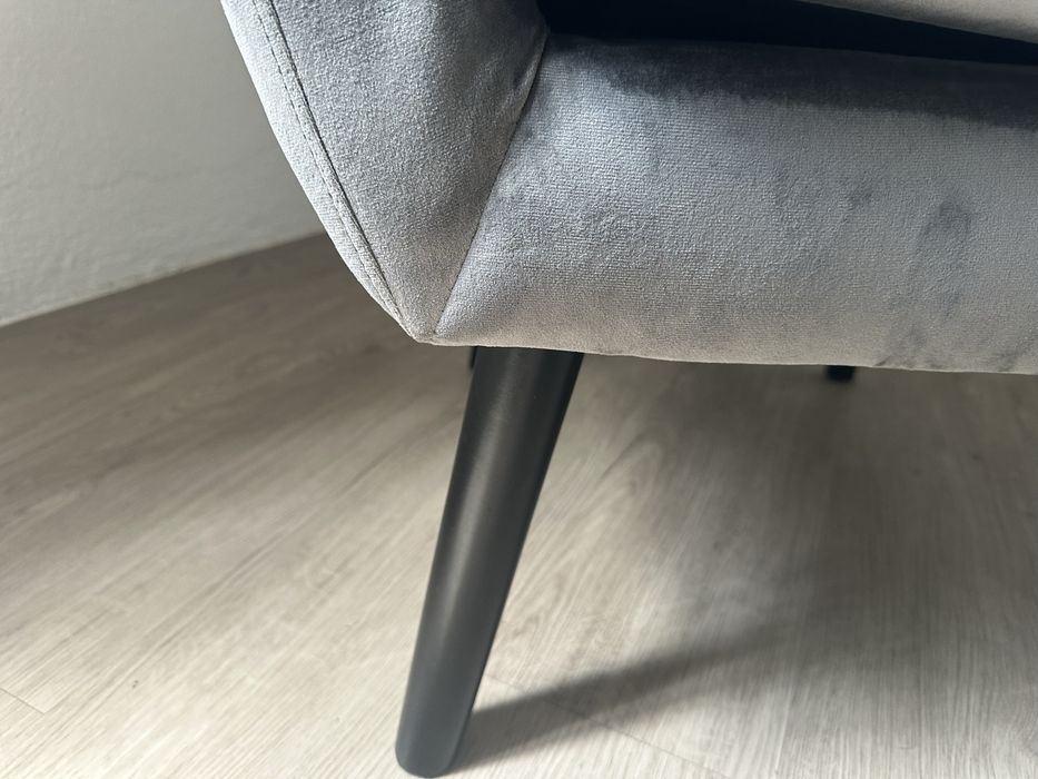 Poltrona / cadeirão em veludo cinzento DRAMMEN - Beliani