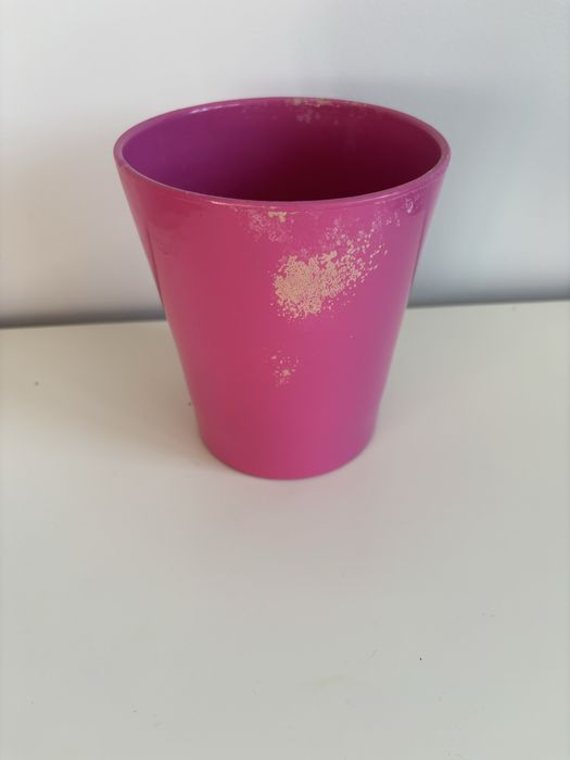 wysoka osłonka doniczka na storczyka różowa 15 cm