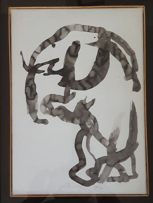 "Sois pas bête" 1982  "O cão"  Original de Júlio Pomar