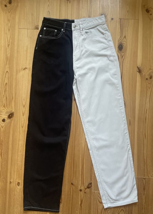 Jeansy czarno-białe 38 H&M