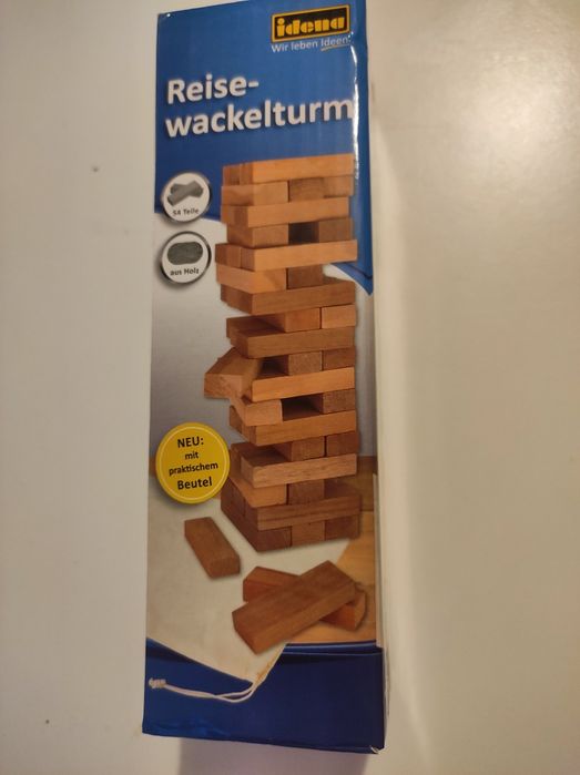 Drewniana gra podróżna z 54 klockami  E69M