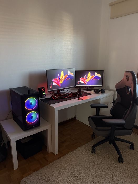Setup Gaming Completo RTX 5070 + i7-14700K | 2 Monitores, Cadeira e Secretária (Vendo Separado)