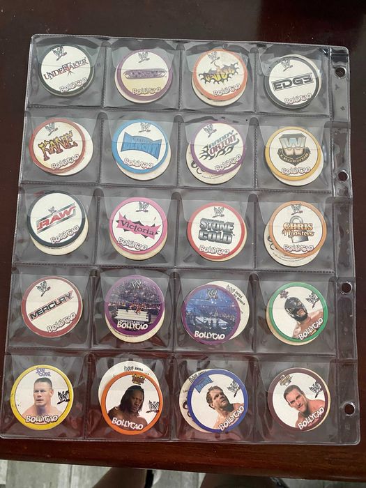 Caderneta Cromos-1027. Tazos Bollycao-WWE-80-Tazos-Completa