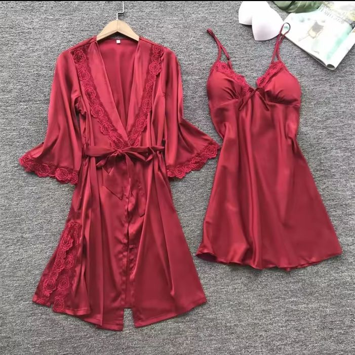 Эротический сексуальный комплект халат пеньюар