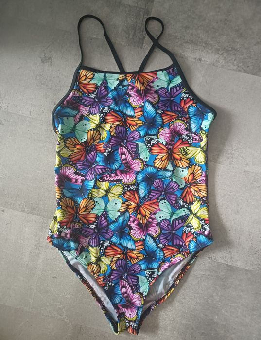 Strój kąpielowy jednoczęściowy w motylki, 152 cm