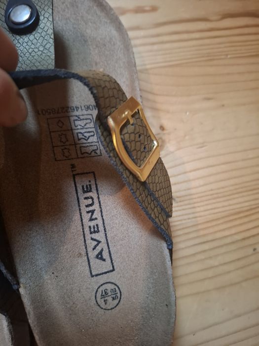 Klapki Avenue skora jak birkenstock 37 23,5cm wężowe