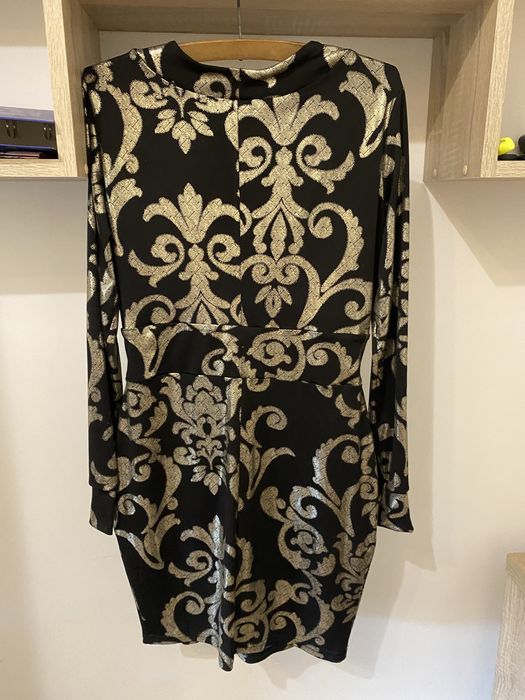 Sukienka elegancka złota czarna 36 s sugarfree