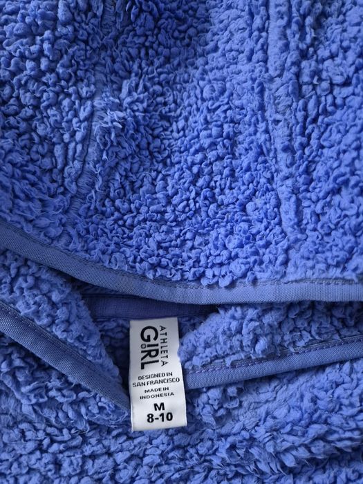 Niebieska mega gruba bluza baranek dla dziewczynki 128 134 oraz 140