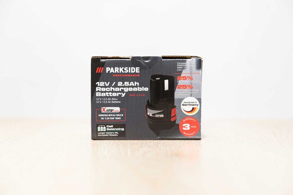 Акумулятори і зарядки PARKSIDE / 12В 2Ah 4Ah 5Ah, 20В 2Ah 4Ah 8Ah