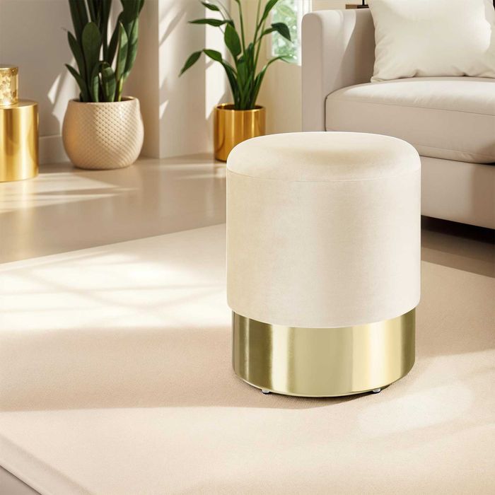 Stołek ze schowkiem Sarina kremowy OUTLET