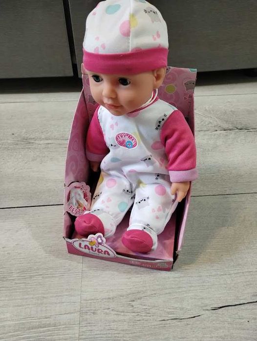 Lalka New Born Baby Simba Laura Słodki bobas śmieje się, gaworzy 30 cm
