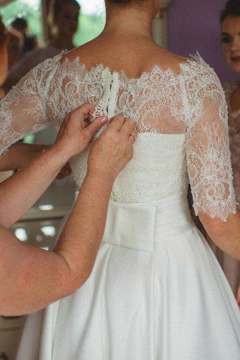 Suknia ślubna | ślub | 40 | ecru | bolerko koronkowe, koszulka