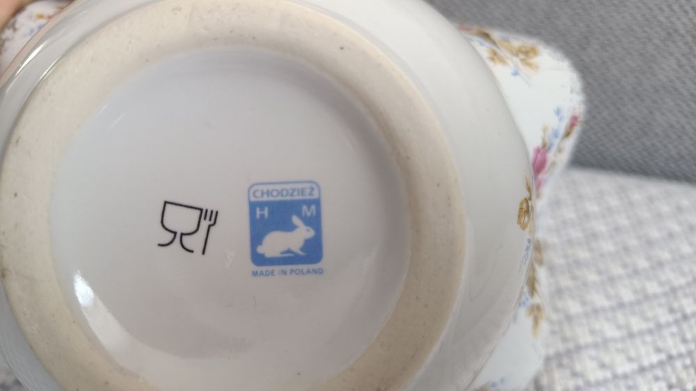 Porcelanowy koszyk Chodzież Ciechocinek oryginał PRL