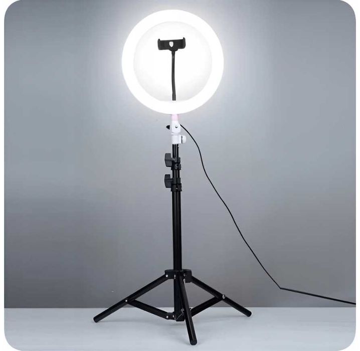 Lampa PIERŚCIENIOWA Led 80W STATYW 220 cm ring30cm