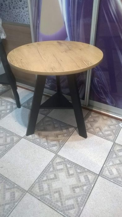 STOLIK kawowy LOFT z półeczką dąb lancelot czarny