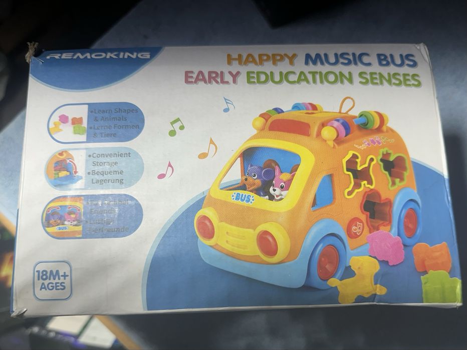Happy Music Bus REMOKING — музичний розвиваючий автобус-сортер для дітей від 18 місяців (новий у коробці)
