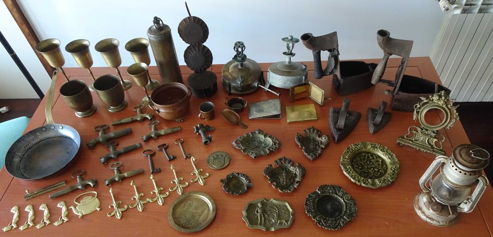 Peças Antigas Vintage (50 a 150 anos) em Cobre, Latão, Ferro Fundido, Chapa