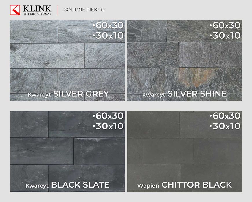 ŁUPEK SILVER SHINE | naturalne | 30x10x0,8-1,3cm