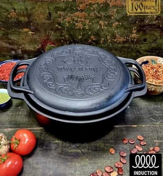 Чавунний котелок казан 6 л з кришкою - сковородою — Наша Майстерня