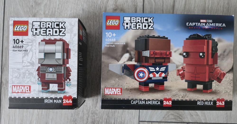Nowe 2x Lego BrickHeadz Marvel Iron Man, Kapitan Ameryka i Hulk