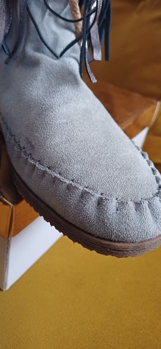 Botki buty damskie indiańskie boho z frędzlami