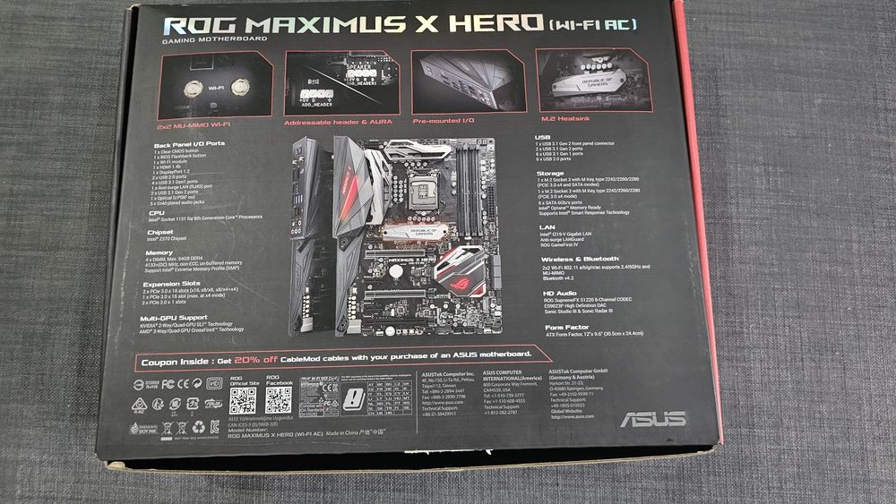 Motherboard Asus Maximus X Hero (Wi-Fi AC)