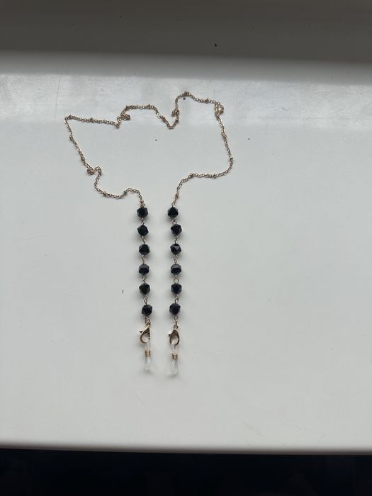 Łańcuszek do okularów czarne kryształki