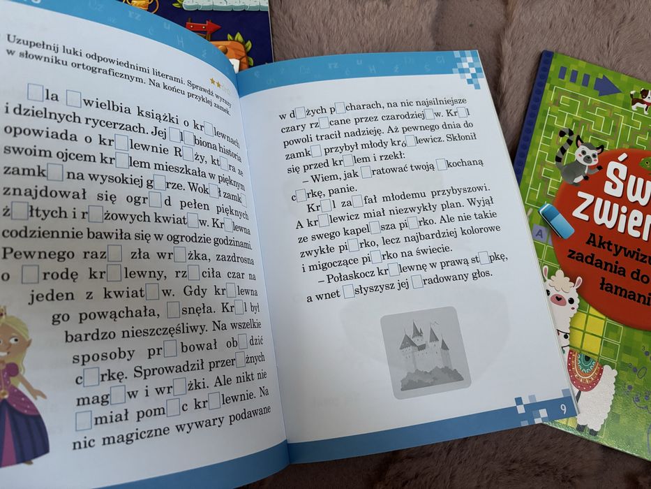 zestaw łamigłówki + dyktanda