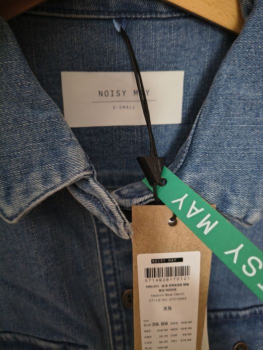Sukienka jeansowa z krótkim rękawem r XS Noisy May