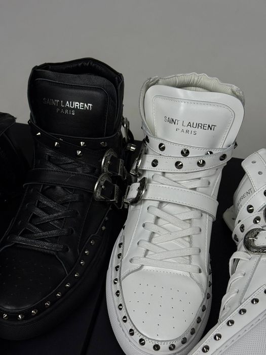 YSL Saint Laurent Paris кеди кросівки кроссовки чорні та білі shoes opium arhive leather 42 43 44