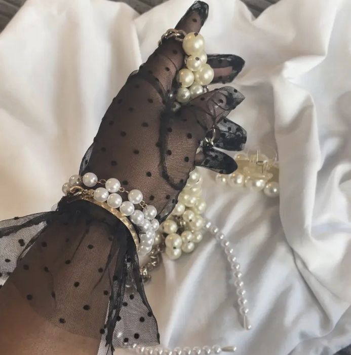 Жіночі прозорі сітчасті рукавички