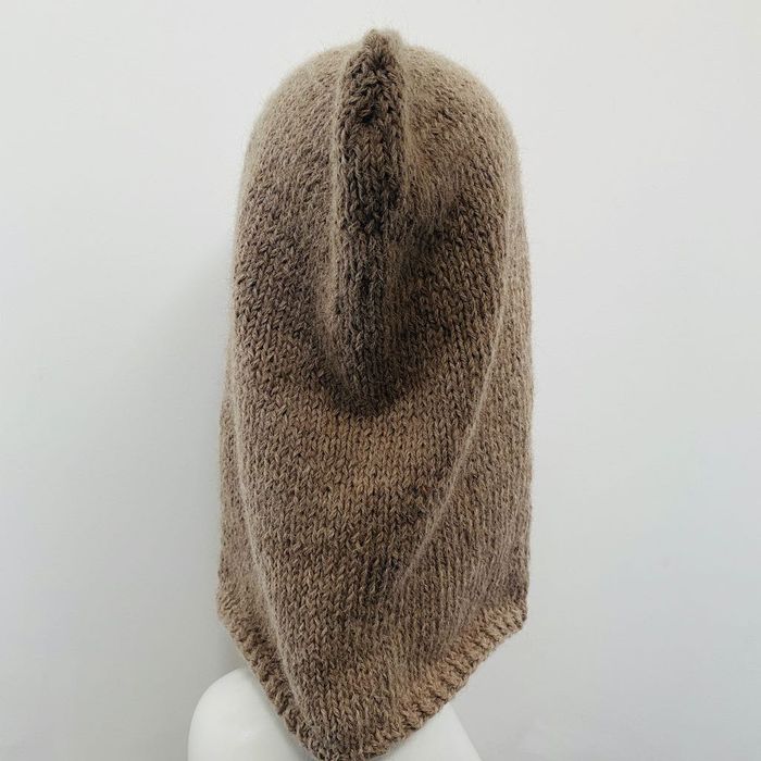 Balaclava kominiarka kaptur czapka 100% alpaka ręczna robota taupe