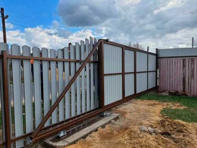 Каркас відкатних воріт з хвірткою яка поряд TA/10, Доставка додому