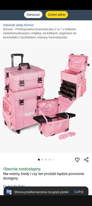 Walizka fryzjerska lub kosmetyczna