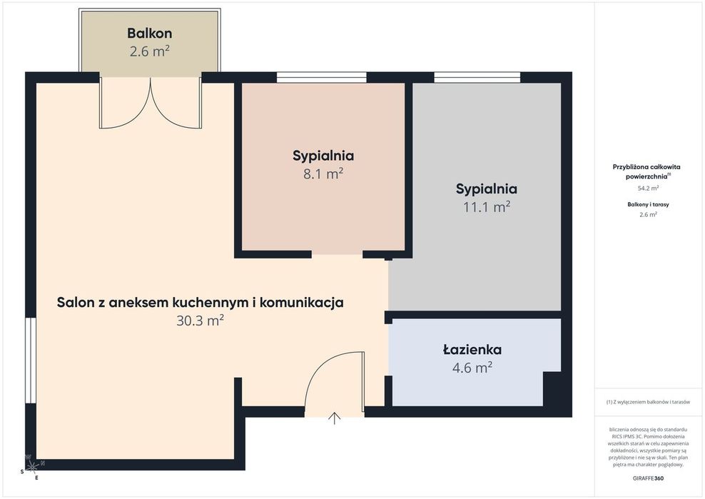 Mieszkanie 3 pokojowe Skoki