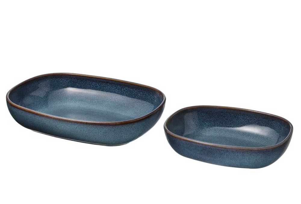 GLADELIG Oven dish, set of 2, blue