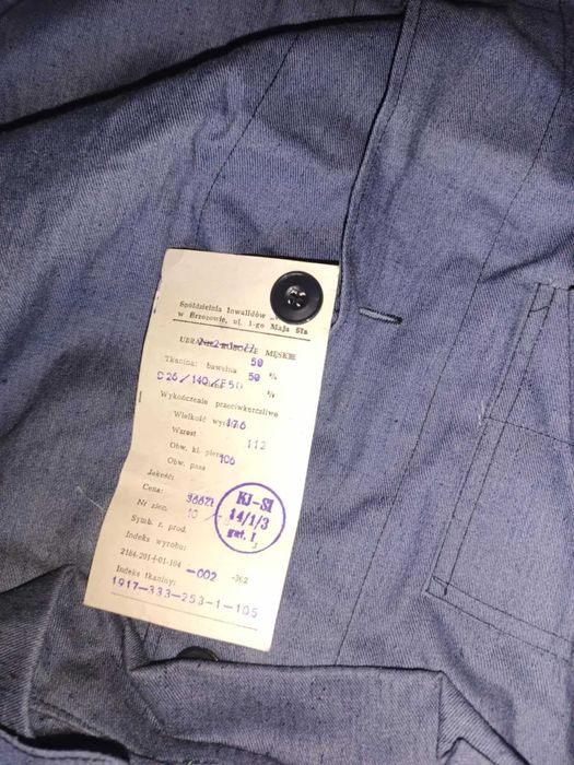 Ubrania robocze z czasów PRL.  Nowe z metkami