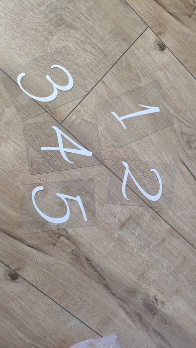 Numery 1-5 na stoły plexi wesele ślub