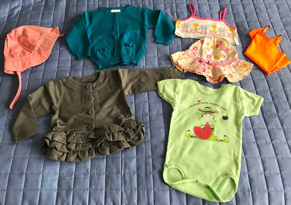 WIOSNA LATO zestaw ubrań dla dziewczynki r.86 40 szt bdb!