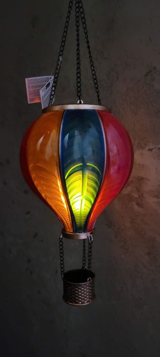 Lampka solarna LED żywy ogień balon