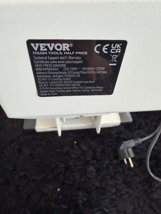 Prensa Térmica VEVOR 1250W para Sublimação / Estampagem