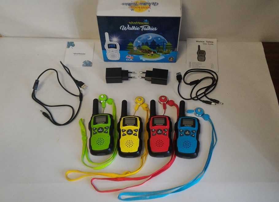 Детская рация "уоки-токи" набор 4 шт. До 3 км, 22 канала, VOX, фонарик