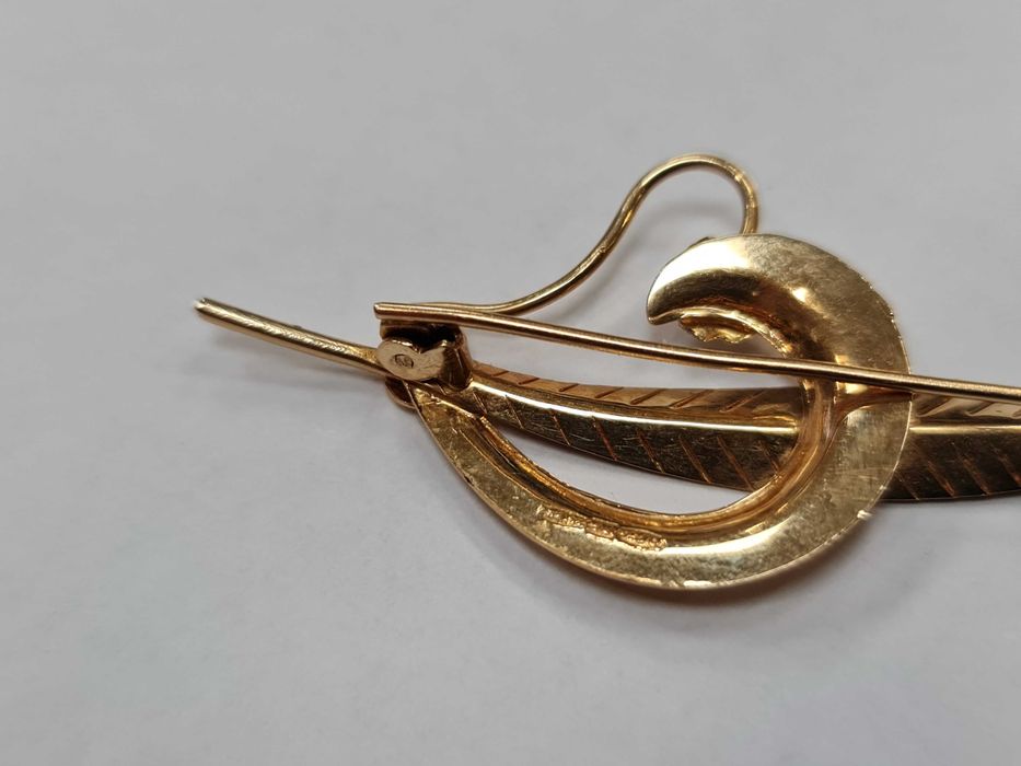Złota broszka/ Złoto 750/ 4.14 gram/ Misterna/ XX wiek