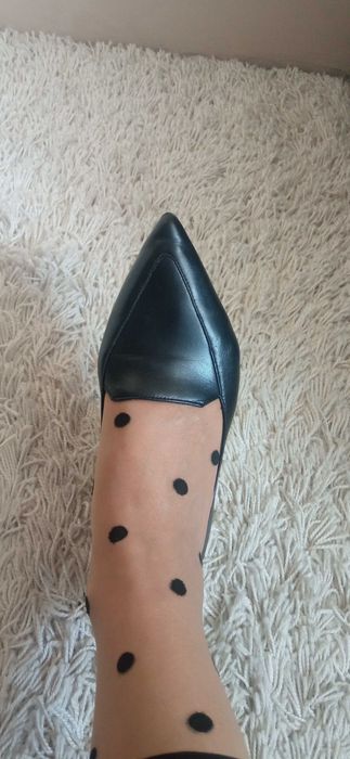 Laura Messi mokasyny półbuty skórzane czarne rozm. 37