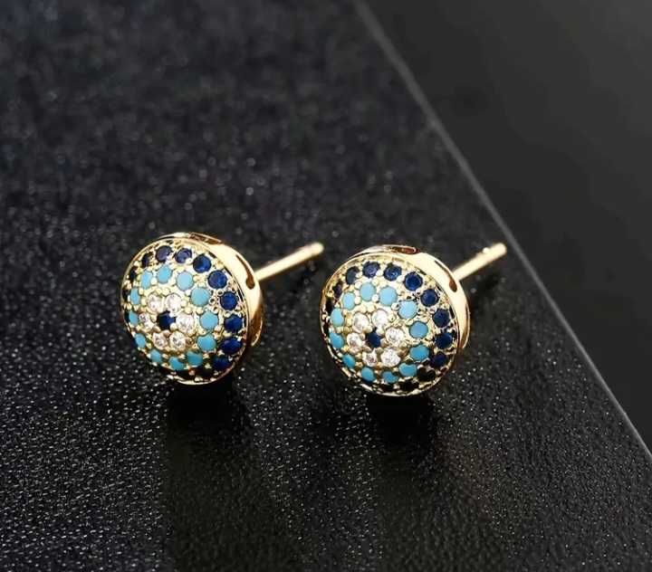 Nowe kolczyki z niebieskimi koralikami w stylu boho