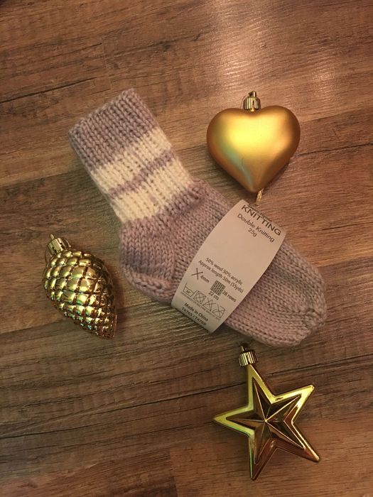 Дитячі в‘язані носочки з шерстю